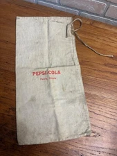 Vintage Canvas Pepsi-Cola Bottling Co. Peoria Illinois ILL Drawstring Bag Advert