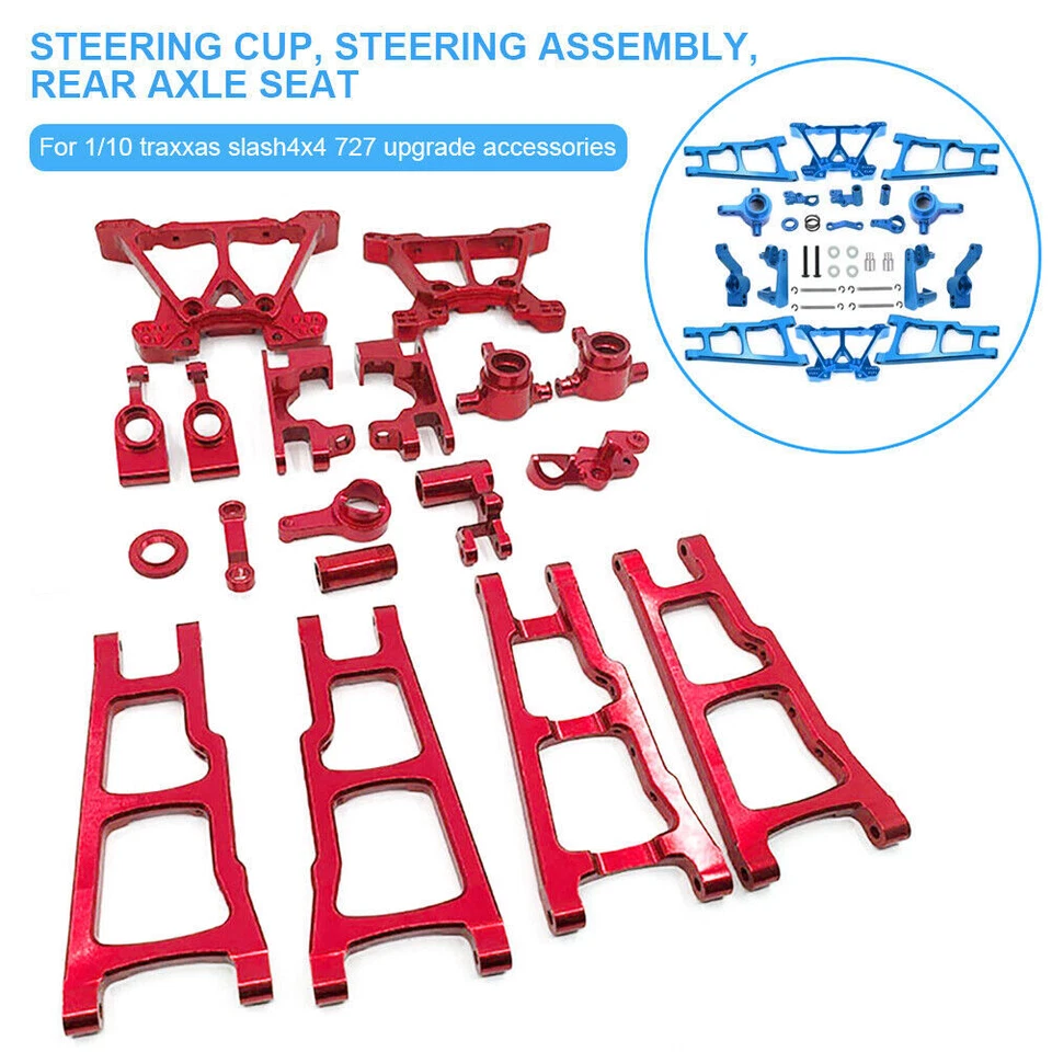 Aluminum Full Metal Upgrade Parts For 1/10 TRAXXAS SLASH 4x4 RC Truck Car Blue - Image 3 of 4