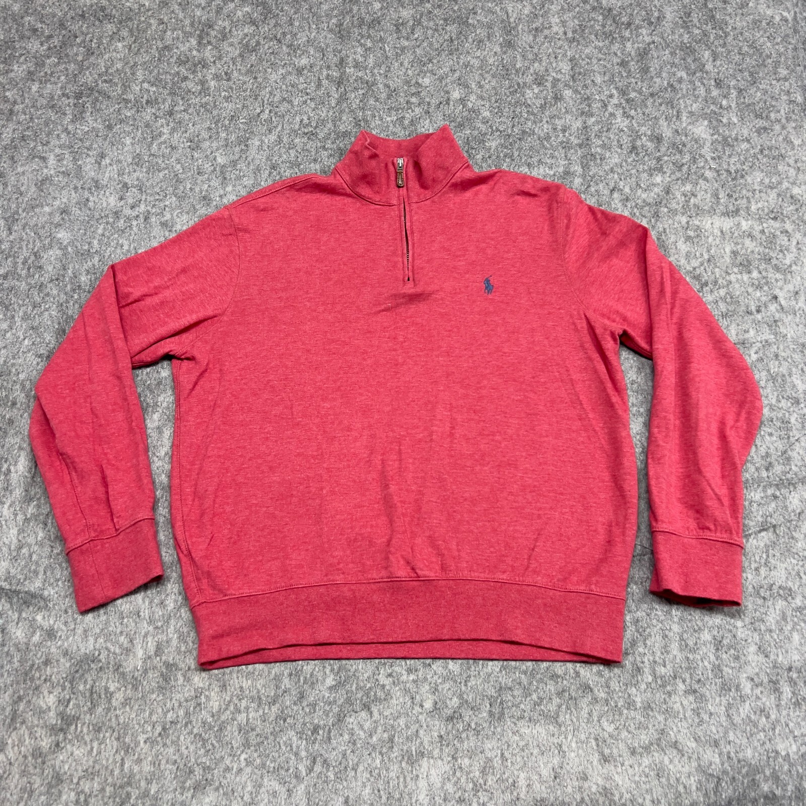 Polo Ralph Lauren Felpa Uomo M Rosa Salmone 1 4 Zip Up Preppy Pony Pullover