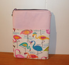 E-Reader Sleeve Zipper Kindle Sleeve with pocket Flamingos  Padded Book sleeve