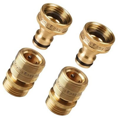 Garden Hose Quick Connect Fittings. Inch Ght Solid Brass. 2
