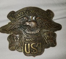 Vintage Harley Davidson Motorcycle Belt Buckle Made In USA Eagle
