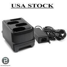 New 4-Slot Battery Charger Cradle with Adapter for Zebra MC9300, MC930B, MC930P