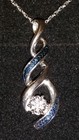 *LAST 1* NEW KAY Jewelers Sterling Silver Blue & White 7 Diamond Weave Necklace — photo 2