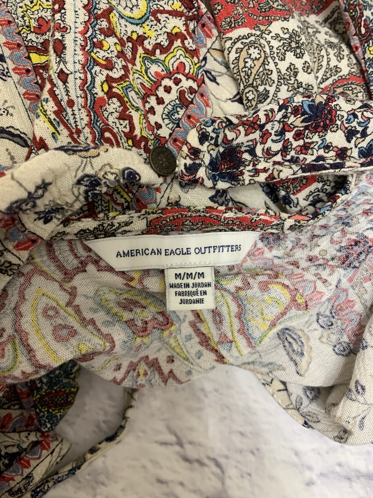 American Eagle Romper Patchwork Medium - image 5