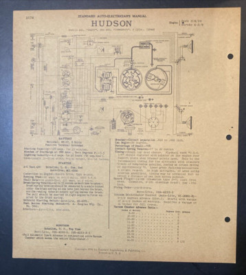 1949 Hudson Models 491 Super & 492 Commodore   Auto Electrical Schematic