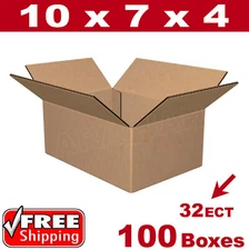 100- 10x7x4 Cardboard Boxes Mailing Packing Shipping Box 32ECT Corrugated Carton