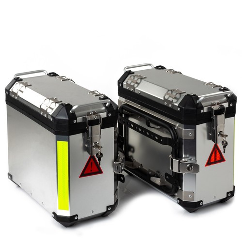 maletas laterales para motocicleta Aluminio 2x30L Plata | eBay