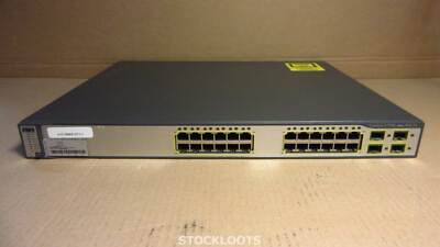 Cisco WS-C3750G-24PS-E V06 3750G 24 Port PoE Gigabit Switch OXIDIZED SFP PORTS