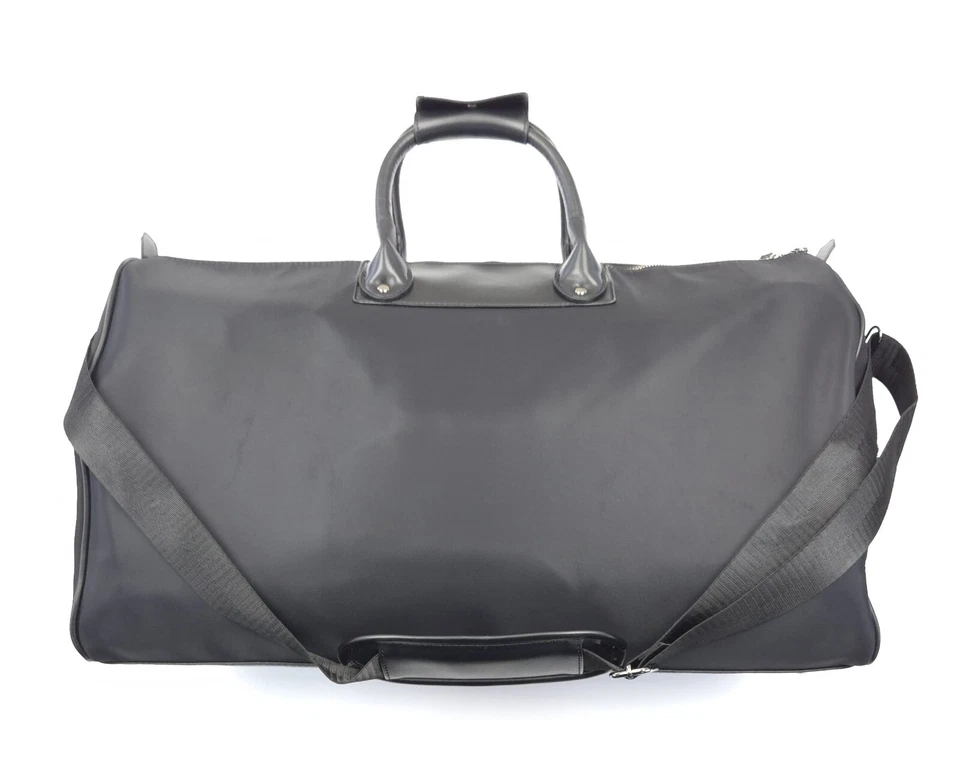 Bolso de Lona de Viaje Adrienne Vittadini Negro Mate Nylon Fin de Semana Nuevo con Etiquetas Foto 3 de 4