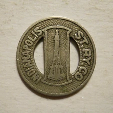 Indianapolis Street Railway (Indiana) transit token - IN460D