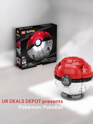 New - MEGA Construx Pokémon Jumbo Poké Ball Construction Set + Extras 