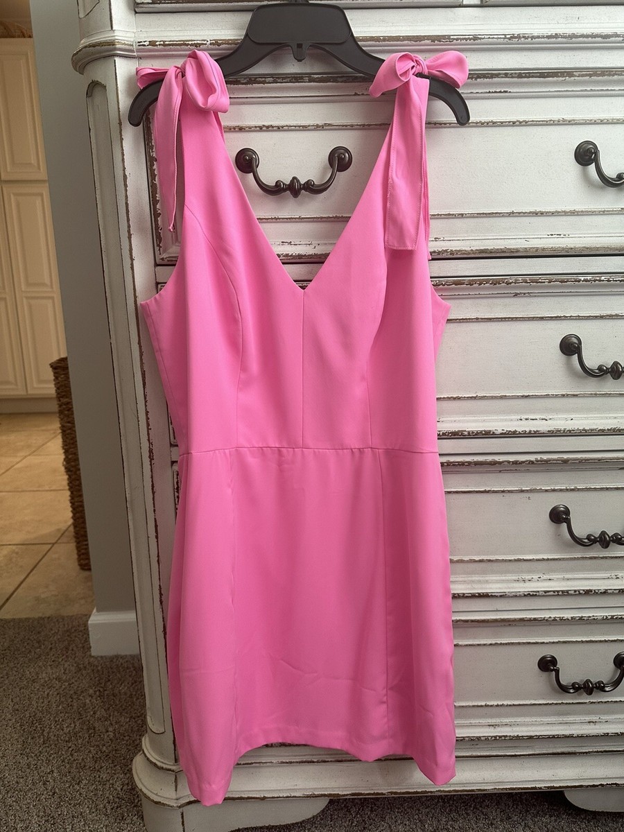 amanda uprichard allora dress pink NEW Amanda Uprichard Allora Dress in Shocking Pink REVOLVE MSRP $202 Size  Large