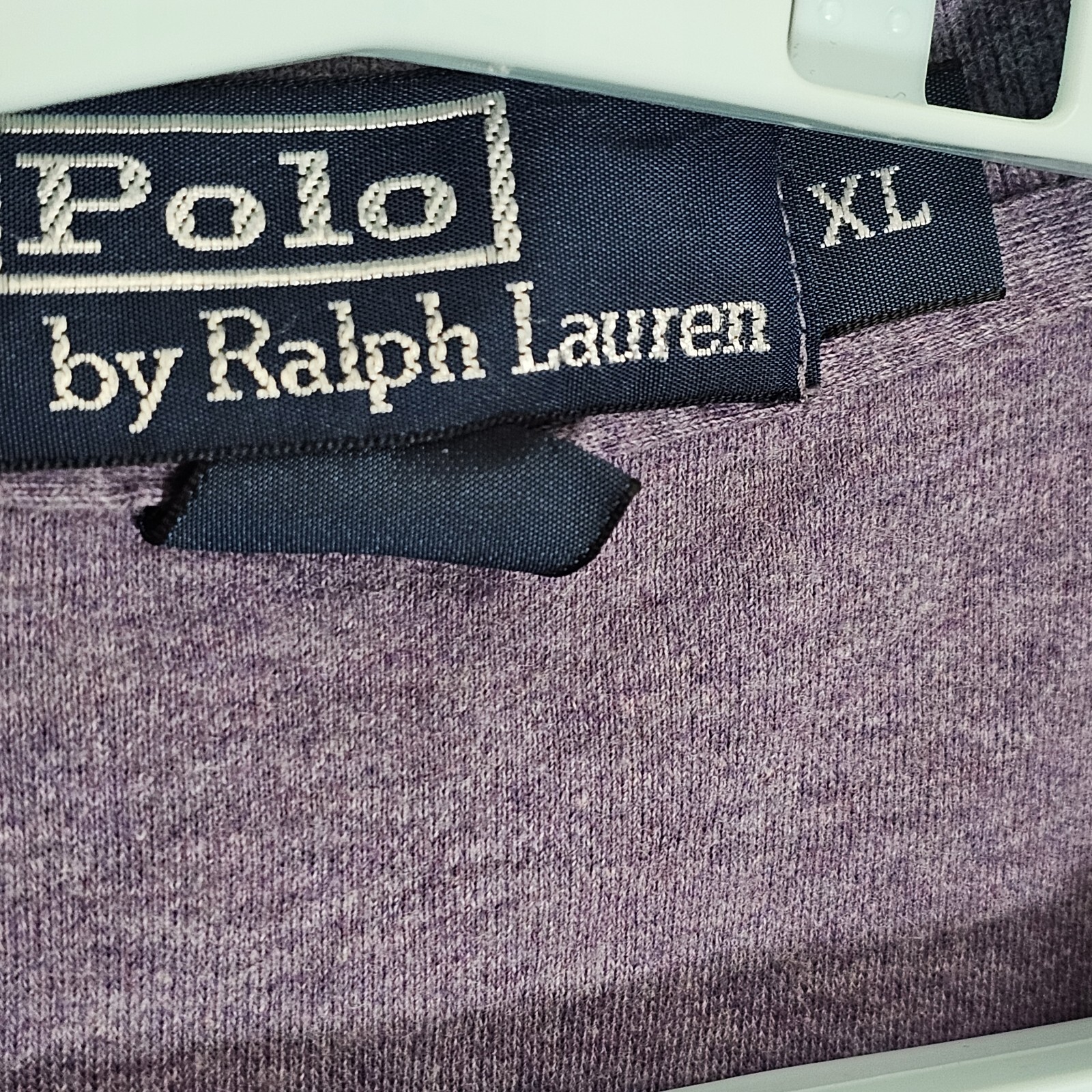 PONY Polo Ralph Lauren vintage uomo XL camicia viola con frangia verde morbida manica corta