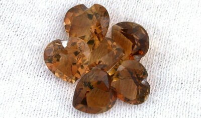 ONE 8mm Heart Natural Golden Topaz Gemstone Gem Stone EBS8311