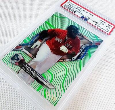 2018 Topps High Tek David Ortiz Green Magma Diffractor #/99 SP PSA