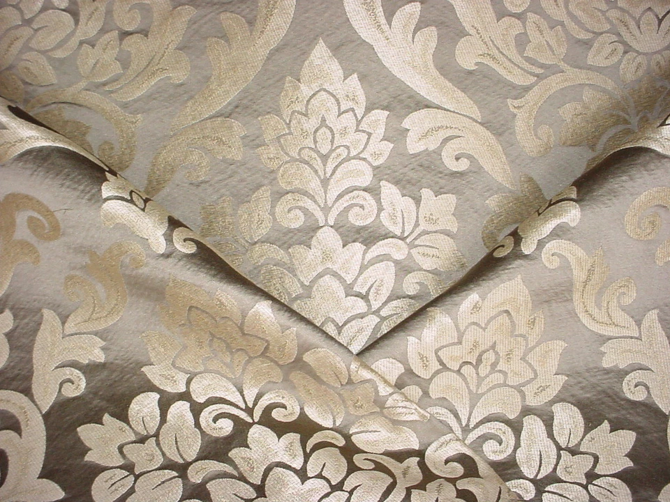 1-5/8Y Robert Allen Beacon Hill Sandale Nickel Damask Drapery Upholstery Fabric - Image 2 of 3