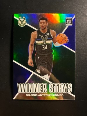 2022-23 Panini Donruss Optic Winner Stays Purple Prizm #12 Giannis Antetokounmpo