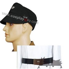 Imperial Officer Cosplay Black Hat and Belt Halloween Disguise Costume Accessory