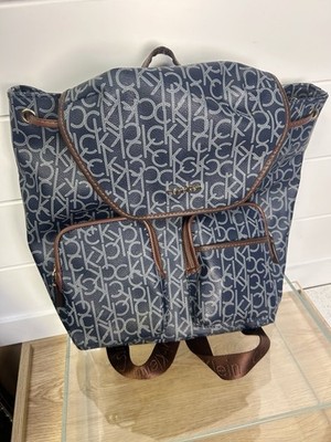 Calvin Klein Blue Monogram Women s Backpack With Laptop Pocket - $260 MSRP