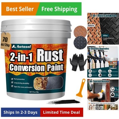 2-in-1 Rust Converter & Metal Primer, Black Paint for Metal, Rust Conversion ...