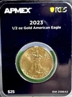 2023 APMEX PCGS  1/2 oz American Gold Eagle Coin (MintSealed, BU)