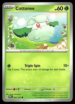 2025 Scarlet & Violet Series - Prismatic Evolutions Cottonee Common #7