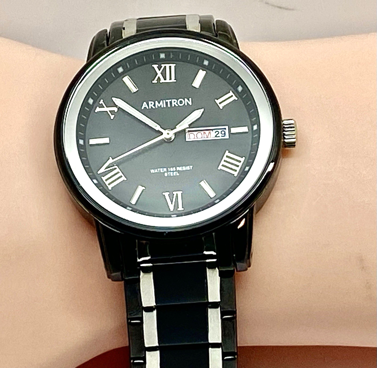 Armitron 20-4935TB Men's Watch Quartz Black Tone WR50m 41mm SMALL SCRATCHES