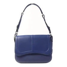 HERMES PHW Harnais Shoulder Bag Swift Leather Epsom Leather Bleu Saphir
