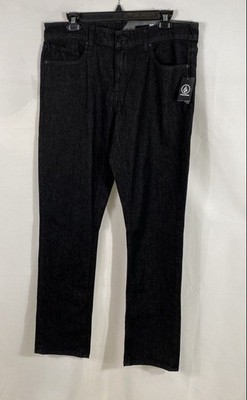 Volcom Men's Vorta Slim Straight Black Stretch Denim Jeans 33x32 NWT