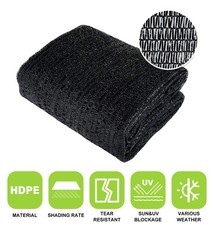 60 Black Sunblock Shade Cloth Taped Edge with Grommets UV Resistant Shade Nets