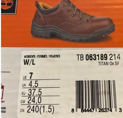 Timberland PRO Titan Boots Womens Size 7 Brown Oxford Safety Toe Shoes Work New