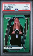 2024 Panini Prizm WNBA - KATE MARTIN - Green Prizm Rookie PSA 8 🔥 POP 4!