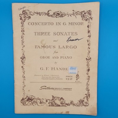 Concerto in G Minor Three Sonates Sonatas & Famous Largo for Oboe & Piano