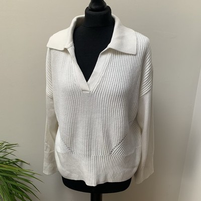 Cubus 100% Cotton Jumper Size Medium Ribbed V Neck Relaxed Fit New No Tags
