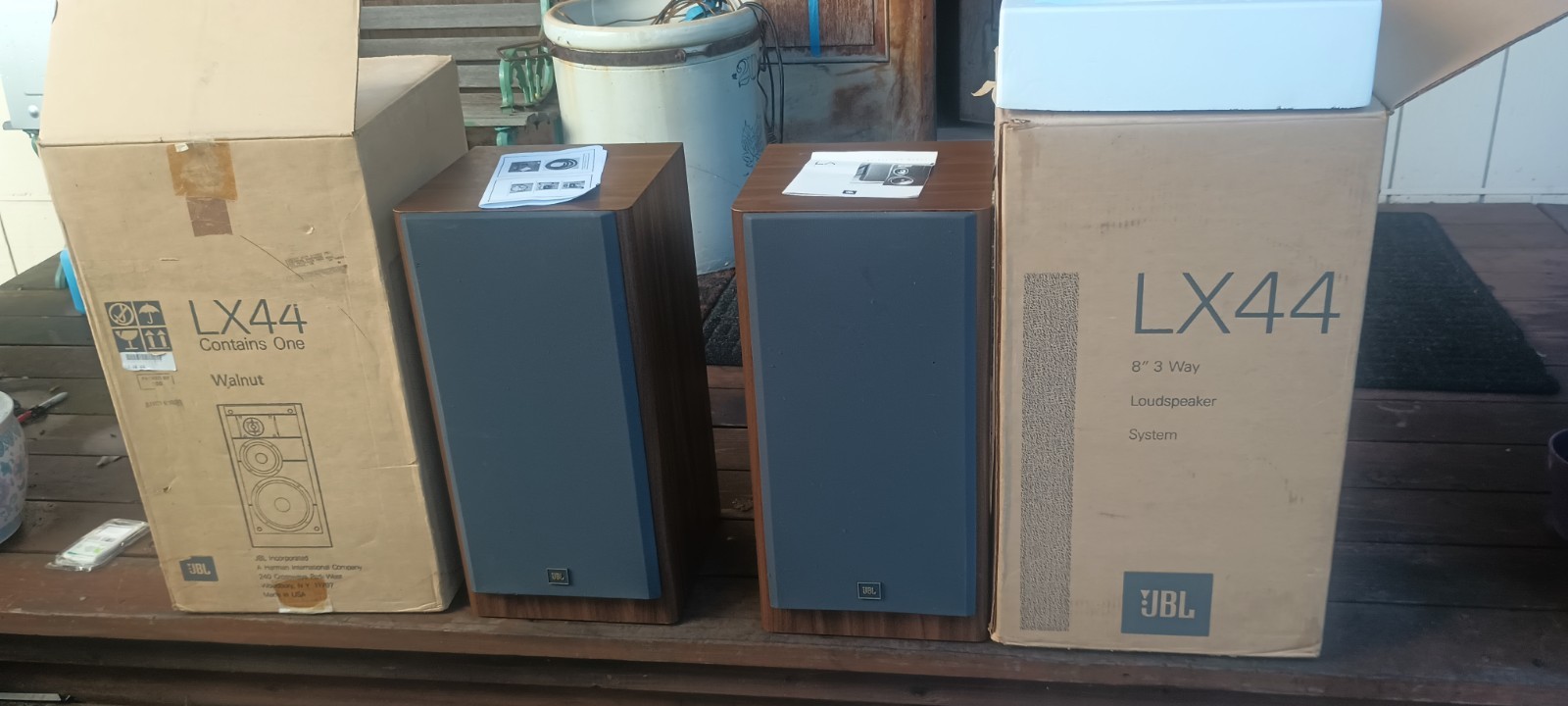 Vintage JBL LX44 Speaker Pair Refoamed, In Their Original Boxes Titanium Tweeter