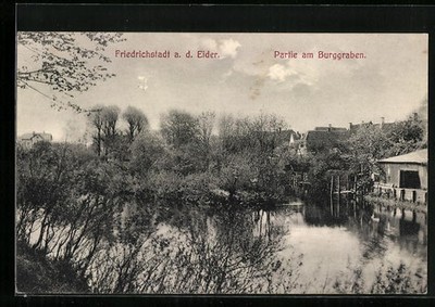 Friedrichstadt a. Eider, Burggraben, Ansichtskarte 1909 