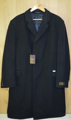 Brook Tavener Herren Mantel Schwarz Wolle Kaschmir Größe 46 Regular Brandneu Etikett