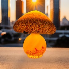 Lampe champignon vintage signée Vianne – verre soufflé multicolore – années 70  