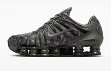 Nike Shox TL Newsprint Dark Olive Green Newsprint Black Men's Size 8-14 LIMITED