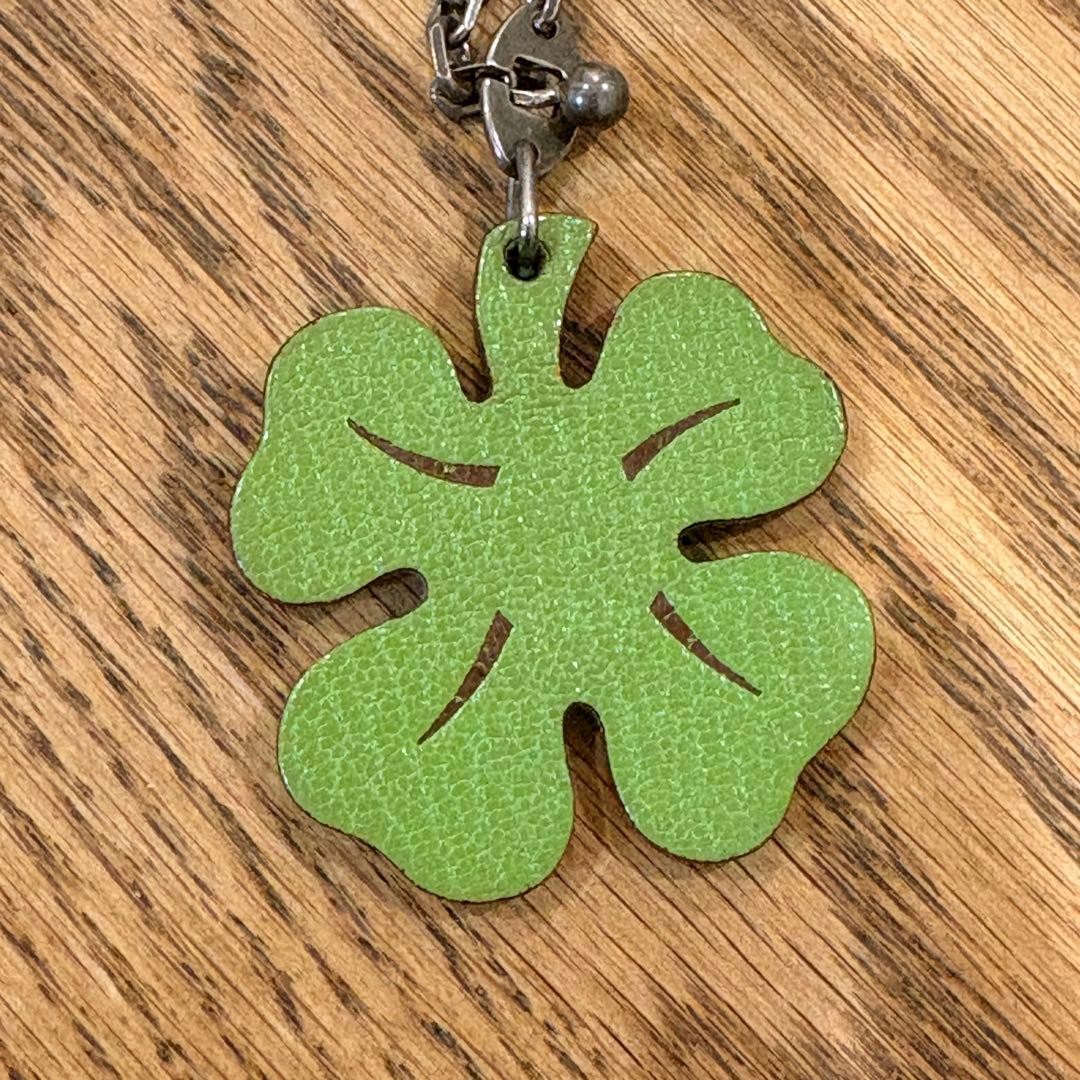 Hermès Hermes Four-Leaf Clover Leather Key Chain Charm Bag Accessory No Box Used thumbnail 3