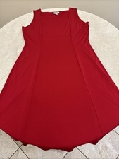 Talbots Womens Solid Red CUT OUT Sleeveless Fit & Flare Dress Size XL