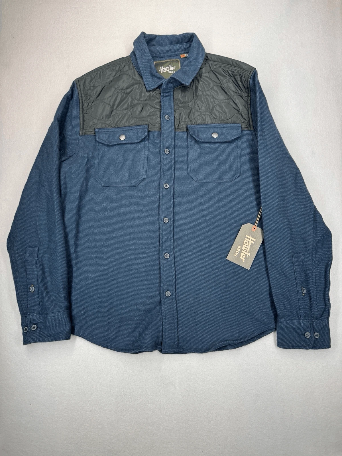 Howler Brothers Men's Quintana Flannel Teak Station Blue NWT Large