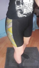 Lycra Glanz Radlerhose Sport Biker Shorts 80s