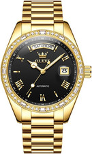 Stylish Men's Waterproof Leather Strap Watch with Roman Numerals