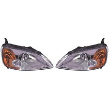 For Honda Civic Headlight 2001 2002 2003 Pair Coupe Dot Certified Ho2518102
