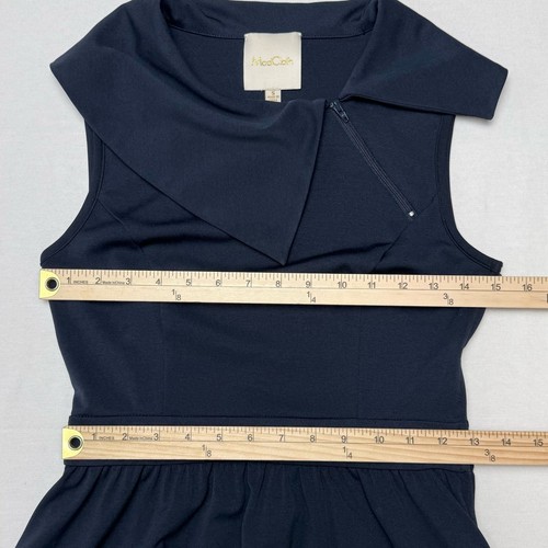 ModCloth Damen Vintage inspiriert Fold Over Kragen A-Linie Kleid Größe Small Marineblau - Bild 13 von 14