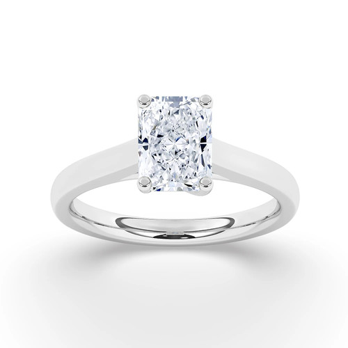 Radiant Solitaire Labgrown Diamond Engagement Ring 18k White Gold 1.50 Ct D VS1 - Picture 8 of 20