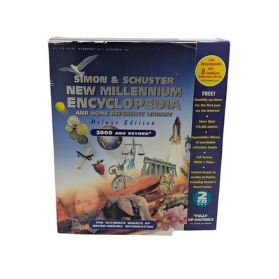Simon & Schuster New Millennium Encyclopedia Deluxe Big Box 2 CD Windows 95/98