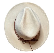 Cream Color Rancher Cowboy Hat With Studded Band , Boho Chic Style Western